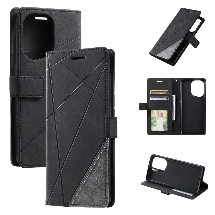 For OPPO Find X5 Skin Feel Splicing Leather Phone Case