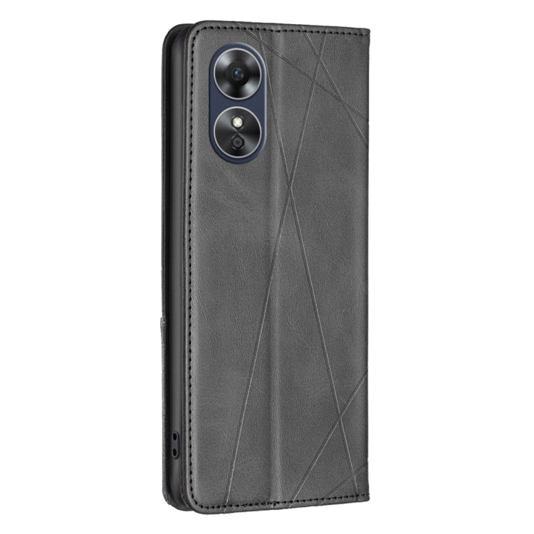 For OPPO A17 Prismatic Invisible Magnetic Leather Phone Case