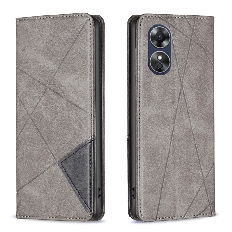 For OPPO A17 Prismatic Invisible Magnetic Leather Phone Case