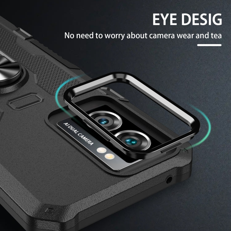 For OPPO A57 5G Ring Holder Armor Hybrid Phone Case