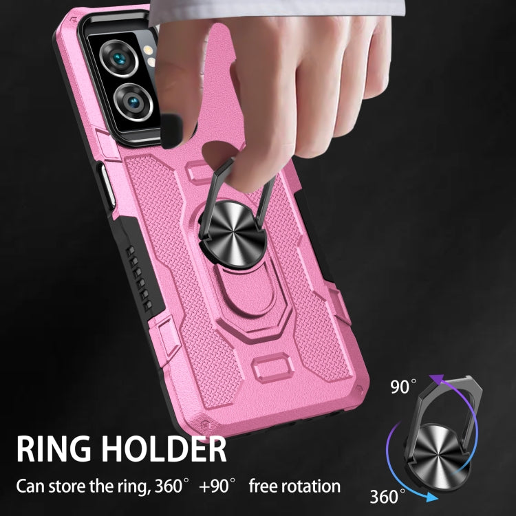 For OPPO A57 5G Ring Holder Armor Hybrid Phone Case