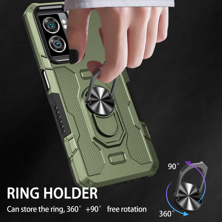 For OPPO A57 5G Ring Holder Armor Hybrid Phone Case