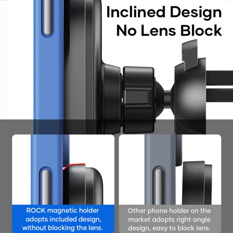 ROCK W39 Shock-absorption Magnetic Car Wireless Charging Holder(Black)