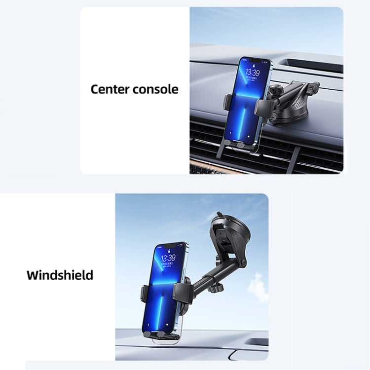 USAMS US-ZJ072 Car Center Console Retractable Transparent Holder(Black)