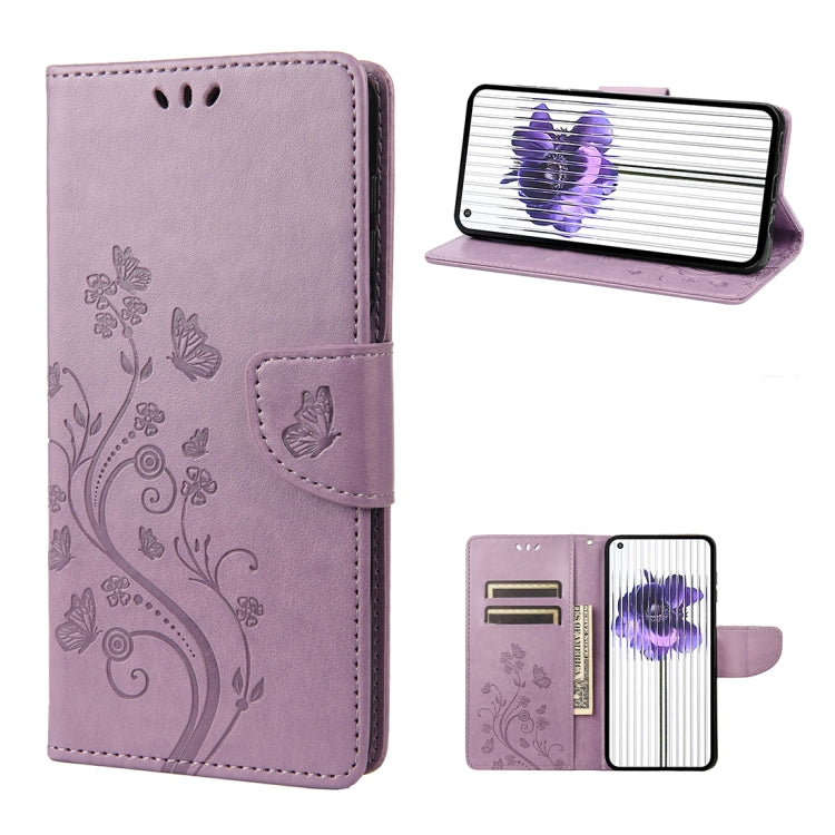 For Nothing Phone 1 Butterfly Flower Pattern Flip Leather Phone Case
