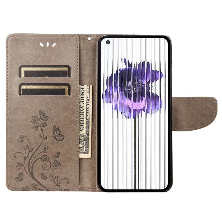 For Nothing Phone 1 Butterfly Flower Pattern Flip Leather Phone Case