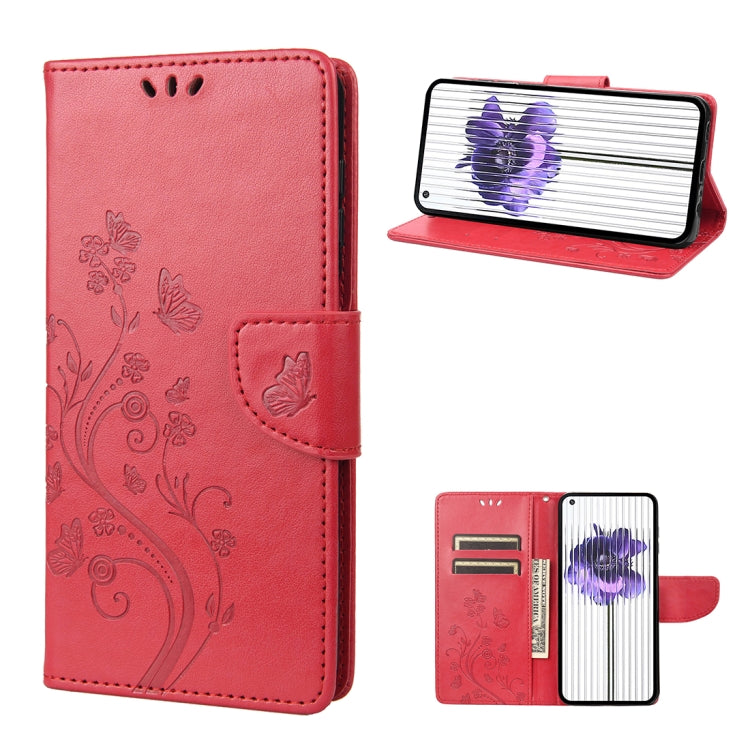 For Nothing Phone 1 Butterfly Flower Pattern Flip Leather Phone Case