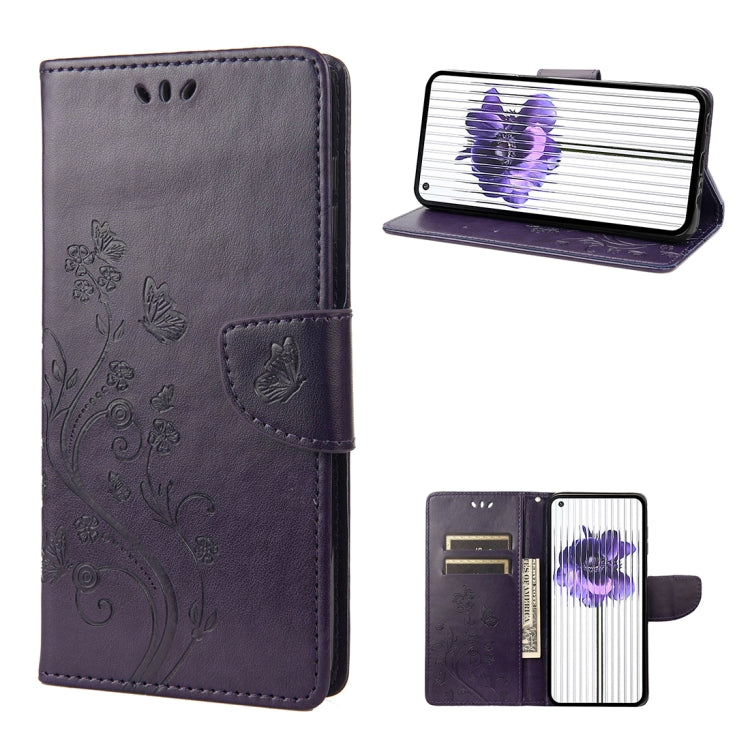 For Nothing Phone 1 Butterfly Flower Pattern Flip Leather Phone Case