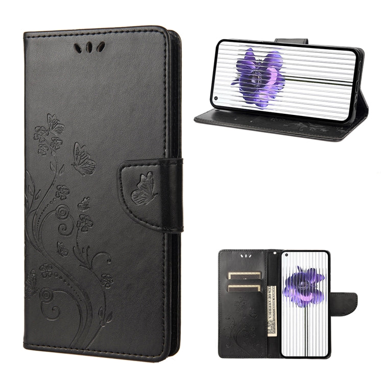 For Nothing Phone 1 Butterfly Flower Pattern Flip Leather Phone Case
