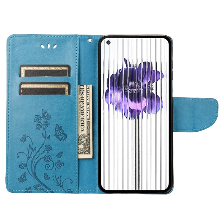 For Nothing Phone 1 Butterfly Flower Pattern Flip Leather Phone Case