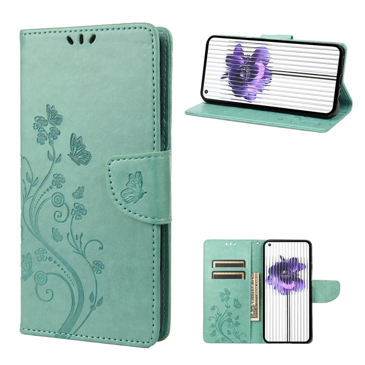 For Nothing Phone 1 Butterfly Flower Pattern Flip Leather Phone Case