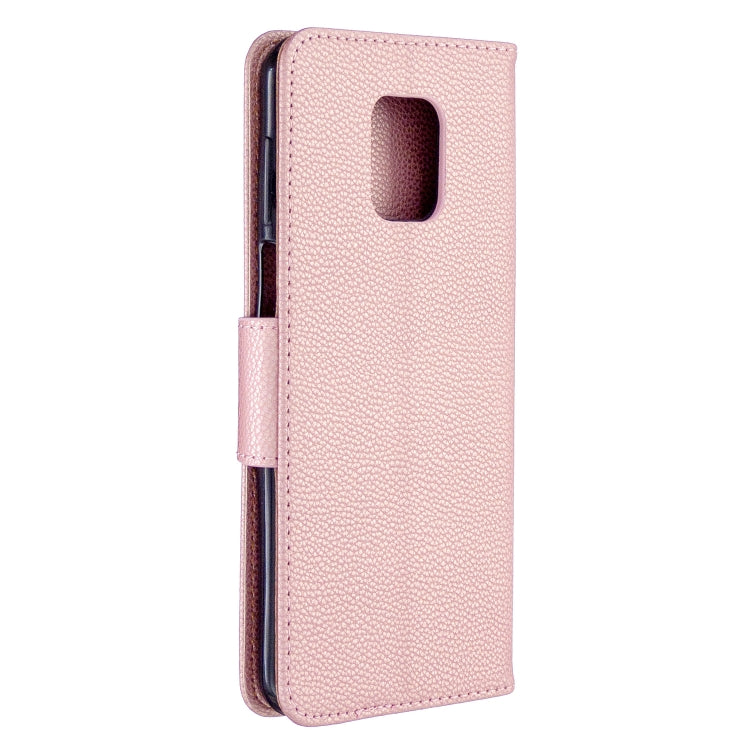 For Xiaomi Redmi Note 9S / Note 9 Pro / Note 9 Pro Max Litchi Texture Pure Color Horizontal Flip PU Leather Case with Holder & Card Slots & Wallet & Lanyard