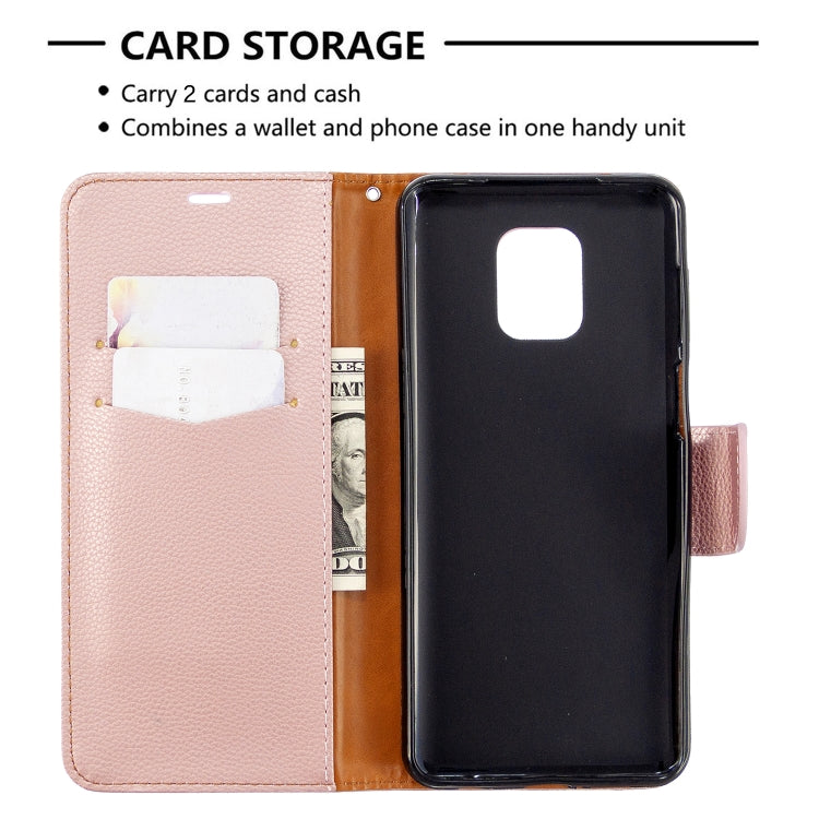 For Xiaomi Redmi Note 9S / Note 9 Pro / Note 9 Pro Max Litchi Texture Pure Color Horizontal Flip PU Leather Case with Holder & Card Slots & Wallet & Lanyard