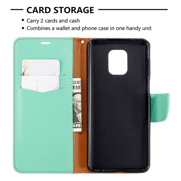 For Xiaomi Redmi Note 9S / Note 9 Pro / Note 9 Pro Max Litchi Texture Pure Color Horizontal Flip PU Leather Case with Holder & Card Slots & Wallet & Lanyard