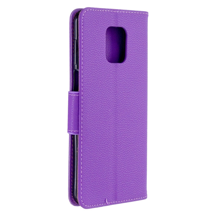 For Xiaomi Redmi Note 9S / Note 9 Pro / Note 9 Pro Max Litchi Texture Pure Color Horizontal Flip PU Leather Case with Holder & Card Slots & Wallet & Lanyard