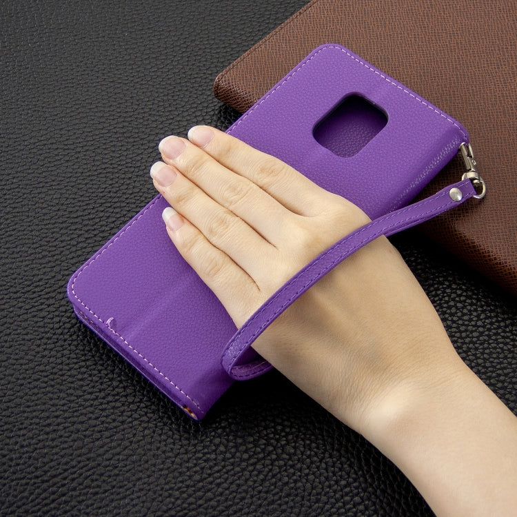 For Xiaomi Redmi Note 9S / Note 9 Pro / Note 9 Pro Max Litchi Texture Pure Color Horizontal Flip PU Leather Case with Holder & Card Slots & Wallet & Lanyard