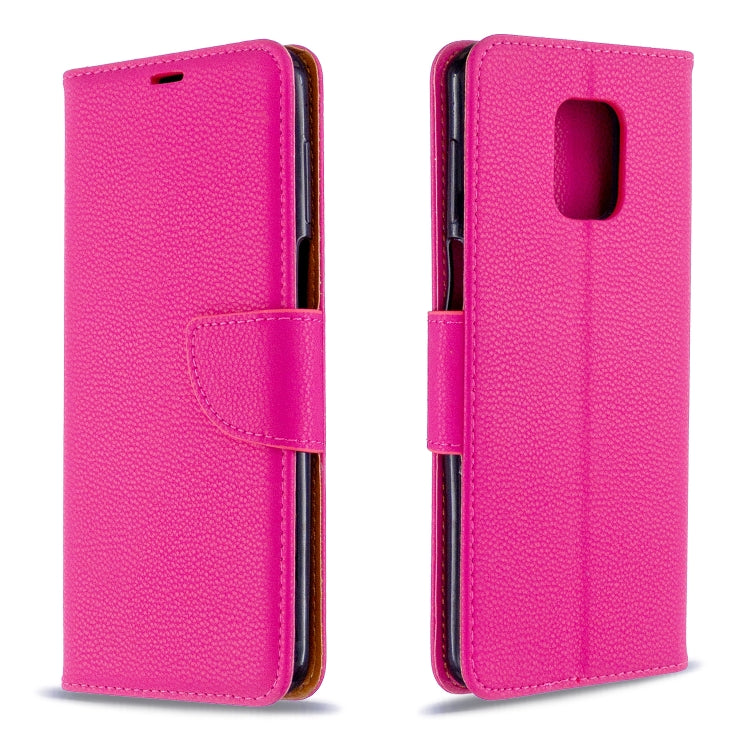 For Xiaomi Redmi Note 9S / Note 9 Pro / Note 9 Pro Max Litchi Texture Pure Color Horizontal Flip PU Leather Case with Holder & Card Slots & Wallet & Lanyard