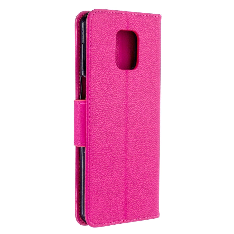 For Xiaomi Redmi Note 9S / Note 9 Pro / Note 9 Pro Max Litchi Texture Pure Color Horizontal Flip PU Leather Case with Holder & Card Slots & Wallet & Lanyard
