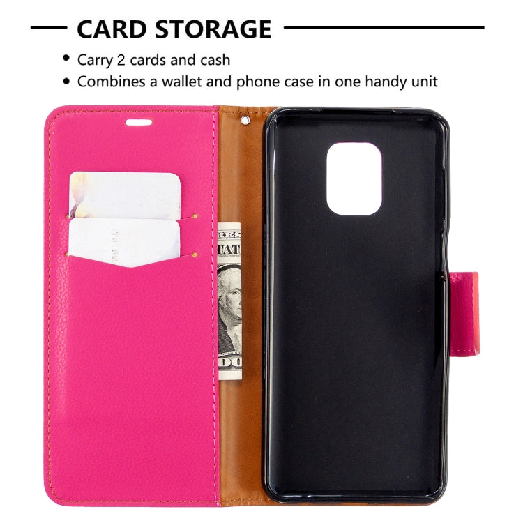For Xiaomi Redmi Note 9S / Note 9 Pro / Note 9 Pro Max Litchi Texture Pure Color Horizontal Flip PU Leather Case with Holder & Card Slots & Wallet & Lanyard