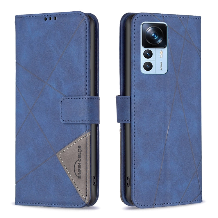 For Xiaomi 12T / 12T Pro / Redmi K50 Ultra Magnetic Buckle Rhombus Texture Leather Phone Case