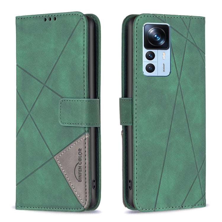 For Xiaomi 12T / 12T Pro / Redmi K50 Ultra Magnetic Buckle Rhombus Texture Leather Phone Case