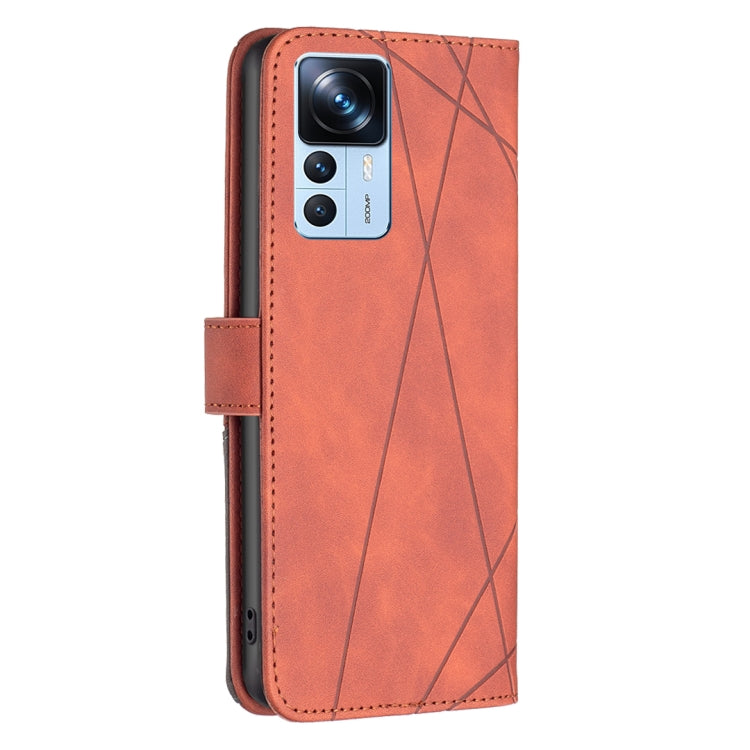 For Xiaomi 12T / 12T Pro / Redmi K50 Ultra Magnetic Buckle Rhombus Texture Leather Phone Case