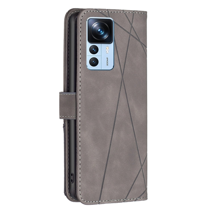 For Xiaomi 12T / 12T Pro / Redmi K50 Ultra Magnetic Buckle Rhombus Texture Leather Phone Case