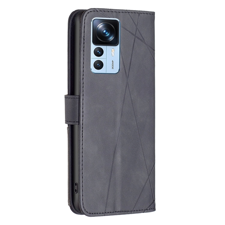 For Xiaomi 12T / 12T Pro / Redmi K50 Ultra Magnetic Buckle Rhombus Texture Leather Phone Case
