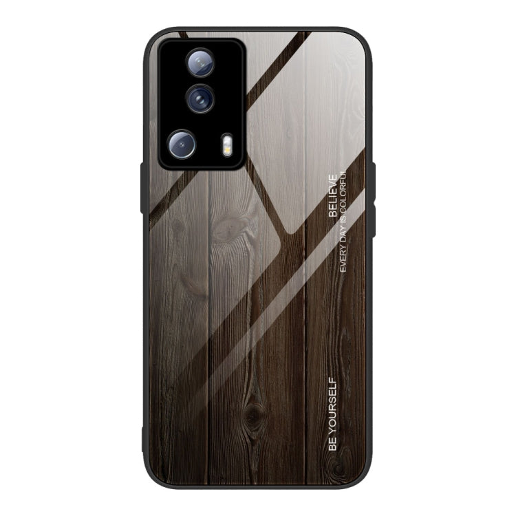 For Xiaomi Civi 2 Wood Grain Glass Phone Case