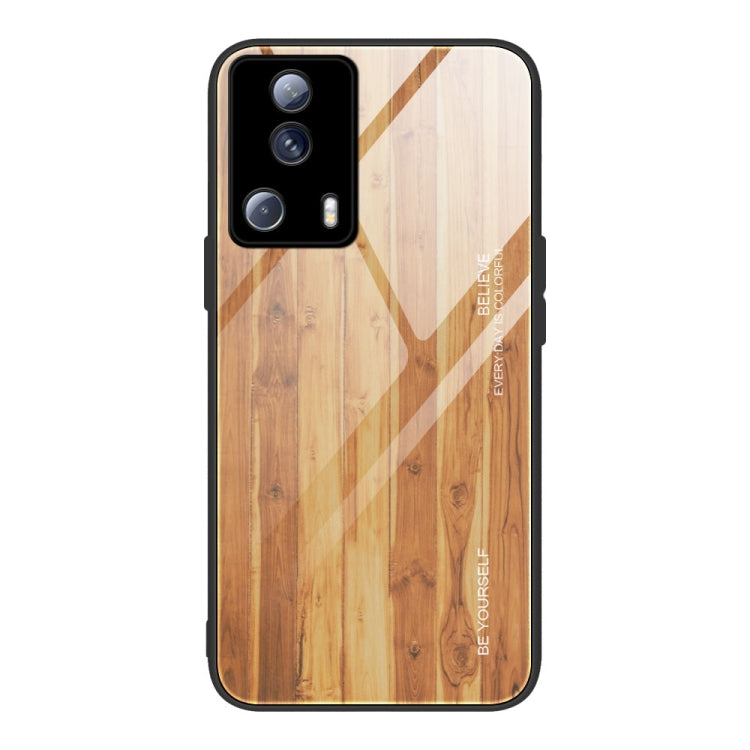 For Xiaomi Civi 2 Wood Grain Glass Phone Case