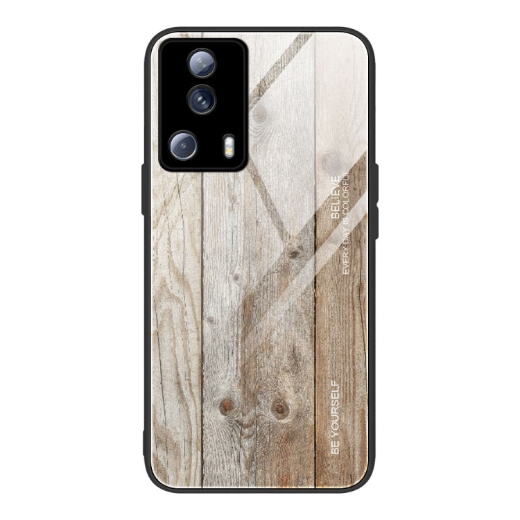 For Xiaomi Civi 2 Wood Grain Glass Phone Case