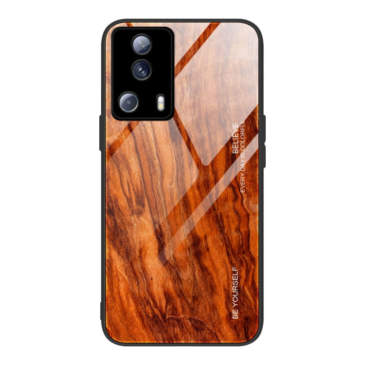 For Xiaomi Civi 2 Wood Grain Glass Phone Case