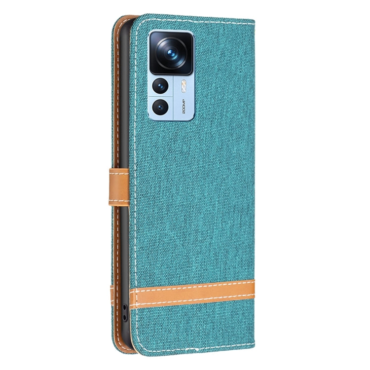 For Xiaomi 12T / 12T Pro / Redmi K50 Ultra Color Block Denim Texture Leather Phone Case