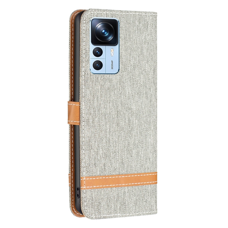 For Xiaomi 12T / 12T Pro / Redmi K50 Ultra Color Block Denim Texture Leather Phone Case