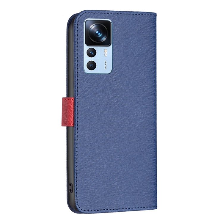 For Xiaomi 12T / 12T Pro / Redmi K50 Ultra BF13 Color Matching Cross Texture Leather Phone Case
