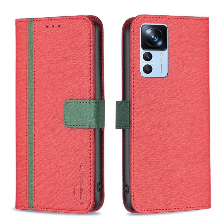 For Xiaomi 12T / 12T Pro / Redmi K50 Ultra BF13 Color Matching Cross Texture Leather Phone Case
