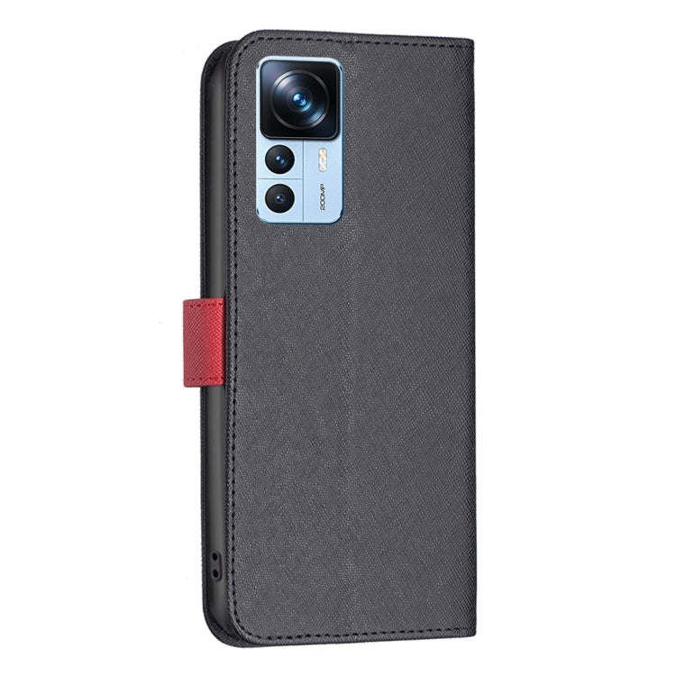 For Xiaomi 12T / 12T Pro / Redmi K50 Ultra BF13 Color Matching Cross Texture Leather Phone Case