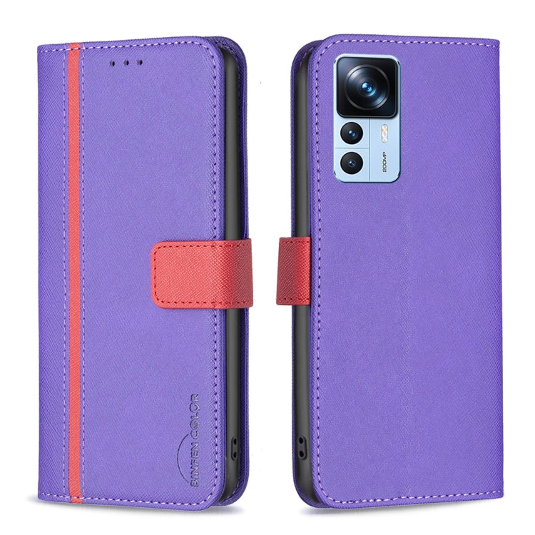 For Xiaomi 12T / 12T Pro / Redmi K50 Ultra BF13 Color Matching Cross Texture Leather Phone Case