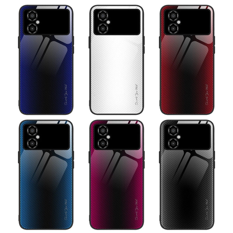 For Xiaomi Poco M4 Texture Gradient Glass TPU Phone Case
