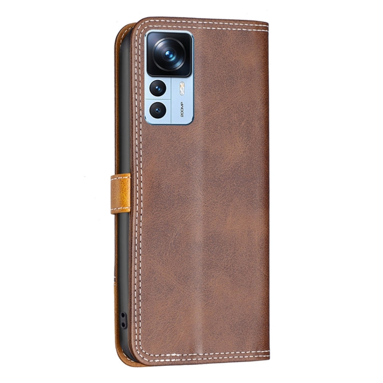 For Xiaomi 12T / 12T Pro / Redmi K50 Ultra Color Matching Double Sewing Thread Leather Phone Case