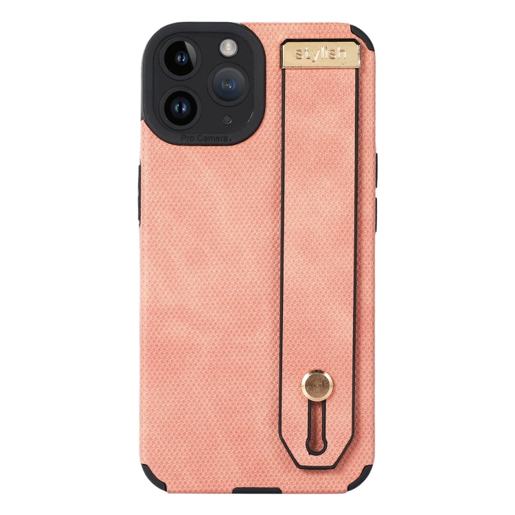 For iPhone 11 Pro Max Wrist Strap TPU Leather Phone Case