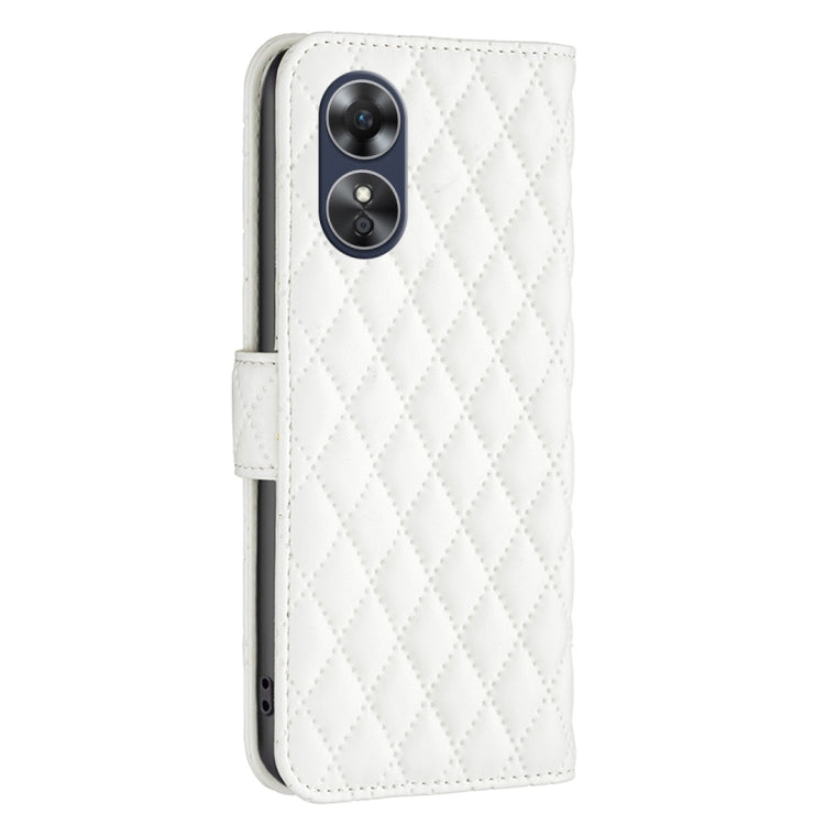 For OPPO A17 Diamond Lattice Wallet Leather Flip Phone Case