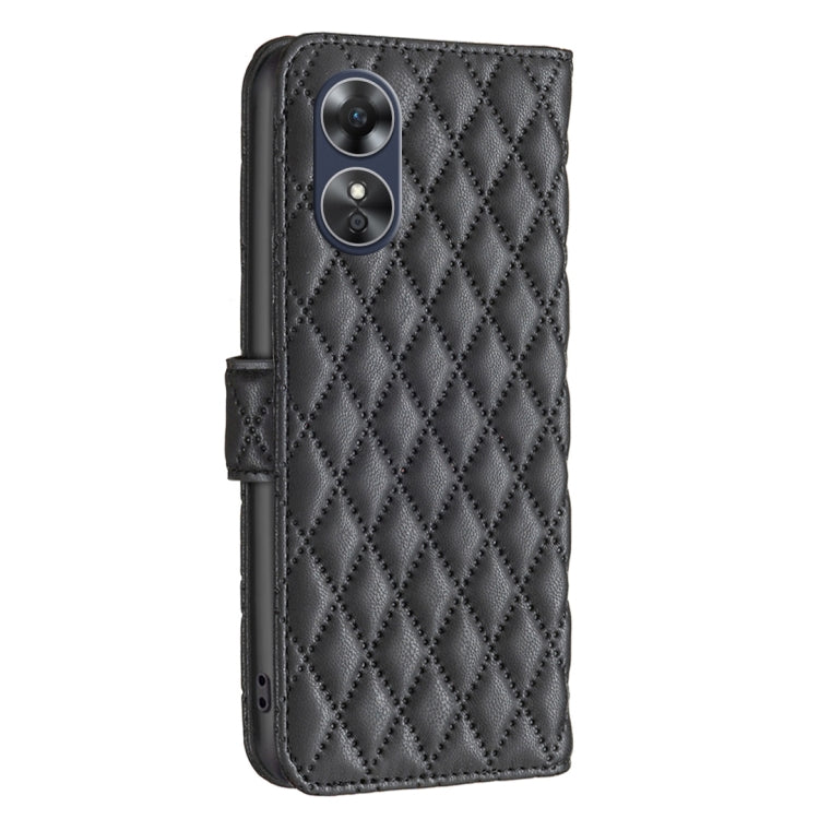 For OPPO A17 Diamond Lattice Wallet Leather Flip Phone Case