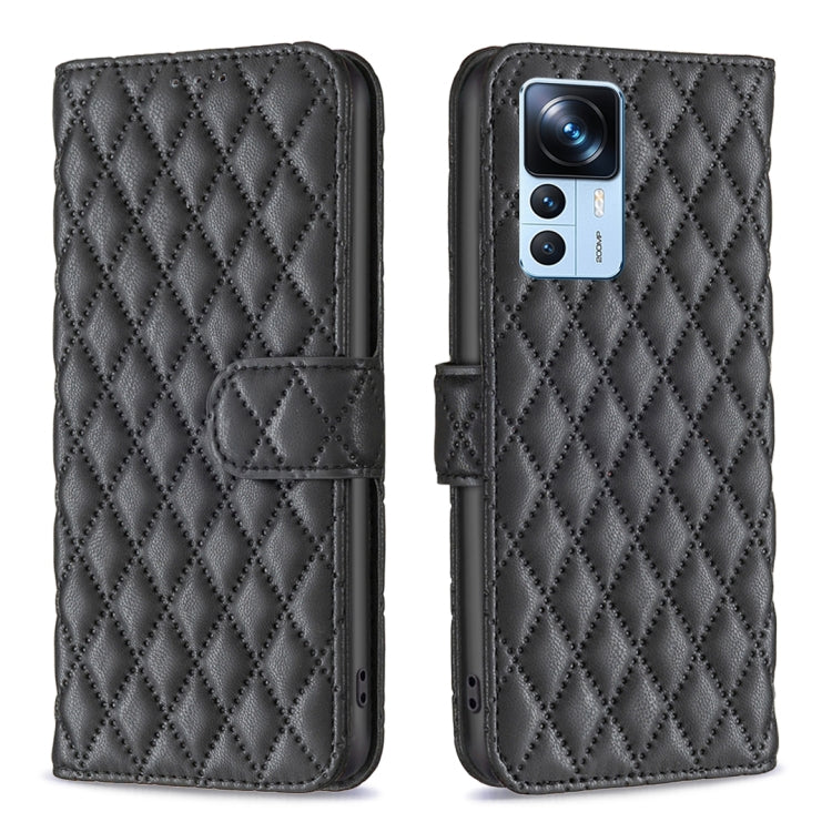 For Xiaomi 12T / 12T Pro / Redmi K50 Ultra Diamond Lattice Wallet Leather Flip Phone Case
