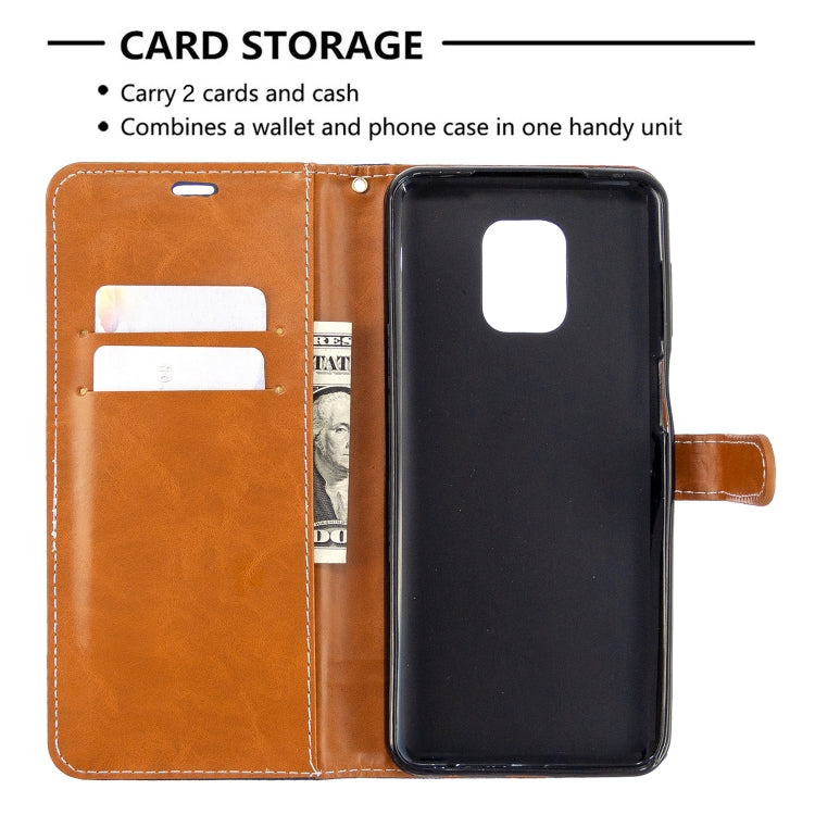 For Xiaomi Redmi Note 9S / Note 9 Pro / Note 9 Pro Max Color Matching Denim Texture Horizontal Flip Leather Case with Holder & Card Slots & Wallet & Lanyard