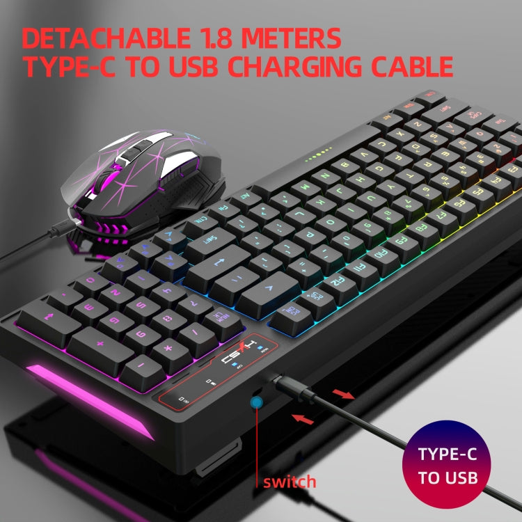 HXSJ L99 Wireless RGB Backlight Rechargeable 2.4G Mouse and Keyboard Set