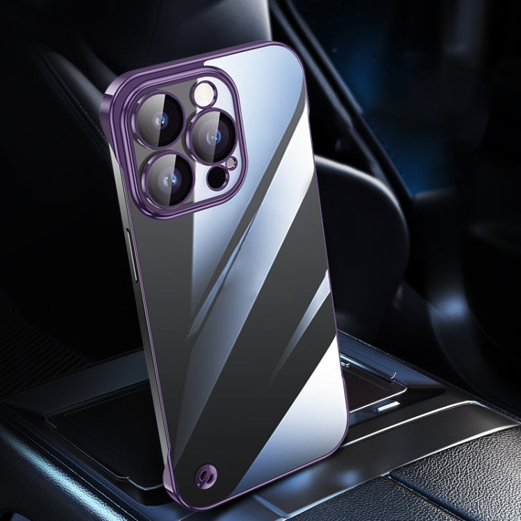 For iPhone 12 Pro Max Electroplating Frameless Clear PC Phone Case