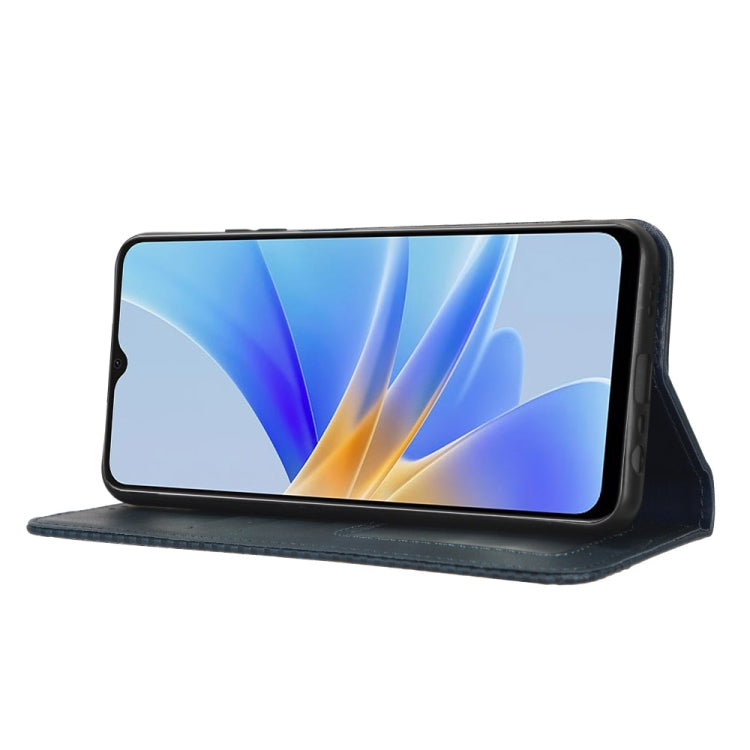 For OPPO A17 Magnetic Buckle Retro Texture Leather Phone Case