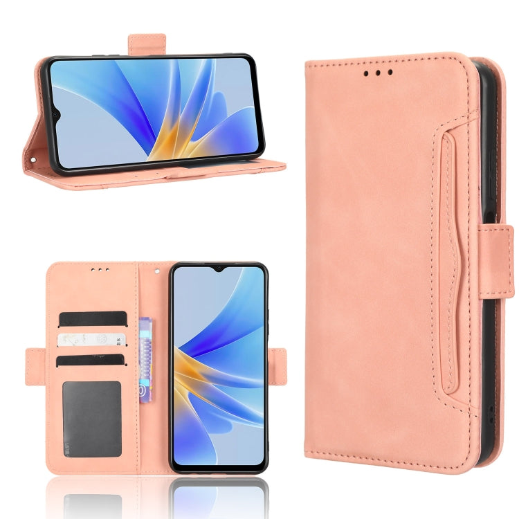 For OPPO A17 Skin Feel Calf Texture Card Slots Leather Phone Case