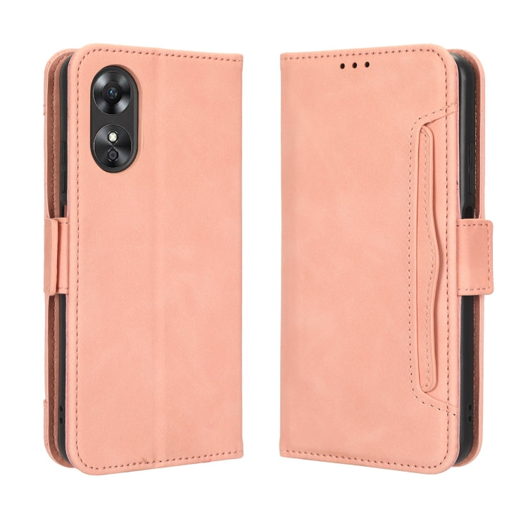 For OPPO A17 Skin Feel Calf Texture Card Slots Leather Phone Case